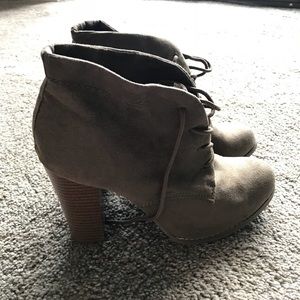 Old Navy Tan Heeled Booties